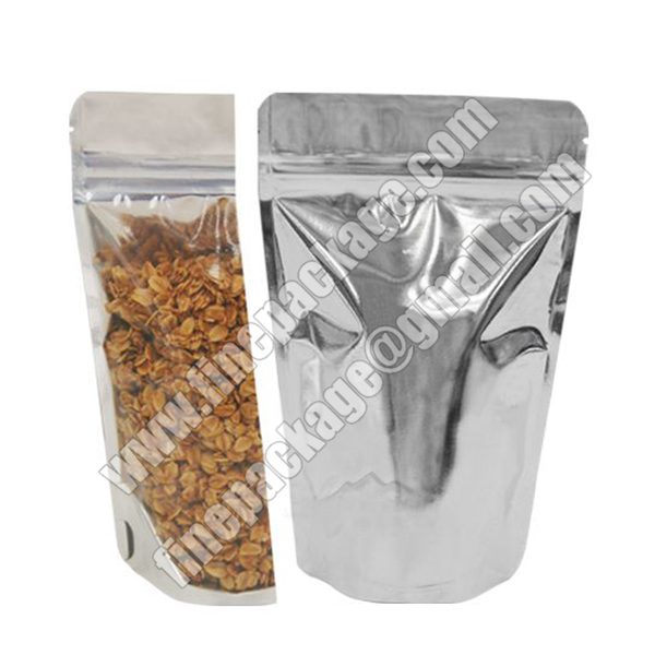 aluminum foil stand up pouch for food,stand up pouch with zipper, stand up food pouch