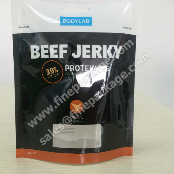 food grade different flavors new style beef jerky plastic packgiang bags, stand up bags with zipper 