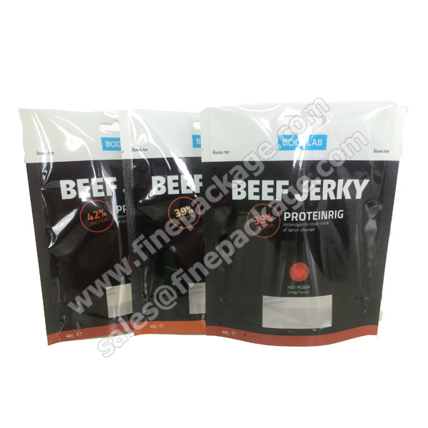  Original Printed ziplock beef jerky and biltong bags with Euro slot and tear notch