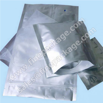 Plain silver High Barrier three side seal vacuum aluminium foil bags ...