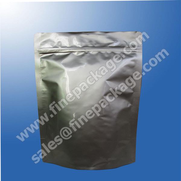 Hot sales ziplock silver High Barrier vacuum aluminium foil bags